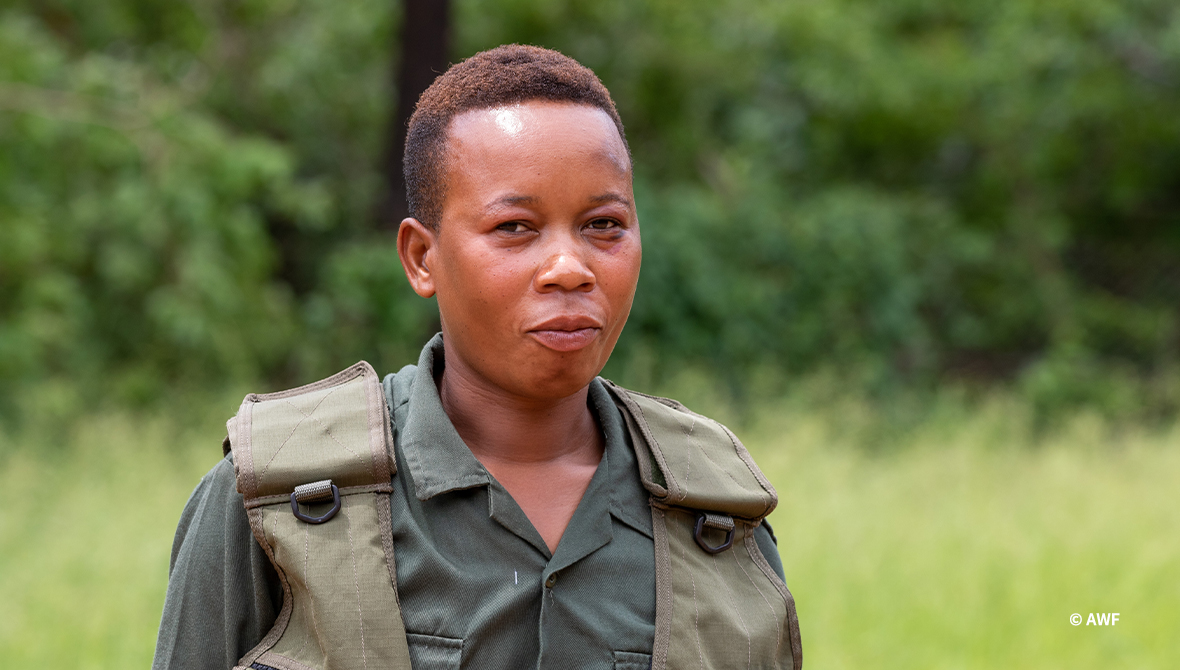 Medium shot of Edith John wildlife scout.