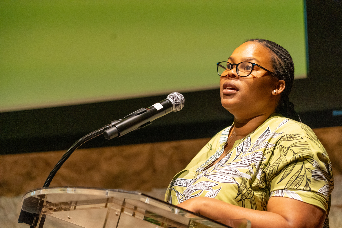 Simangele Msweli during a presentation 