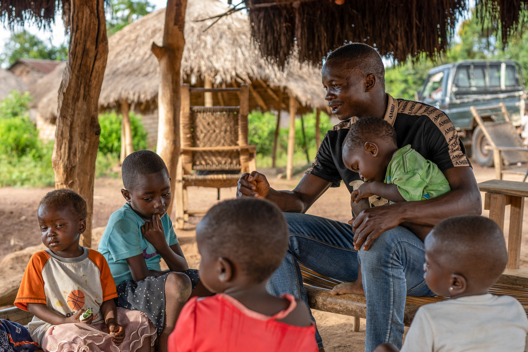 Christoph passing on his passion to his children
