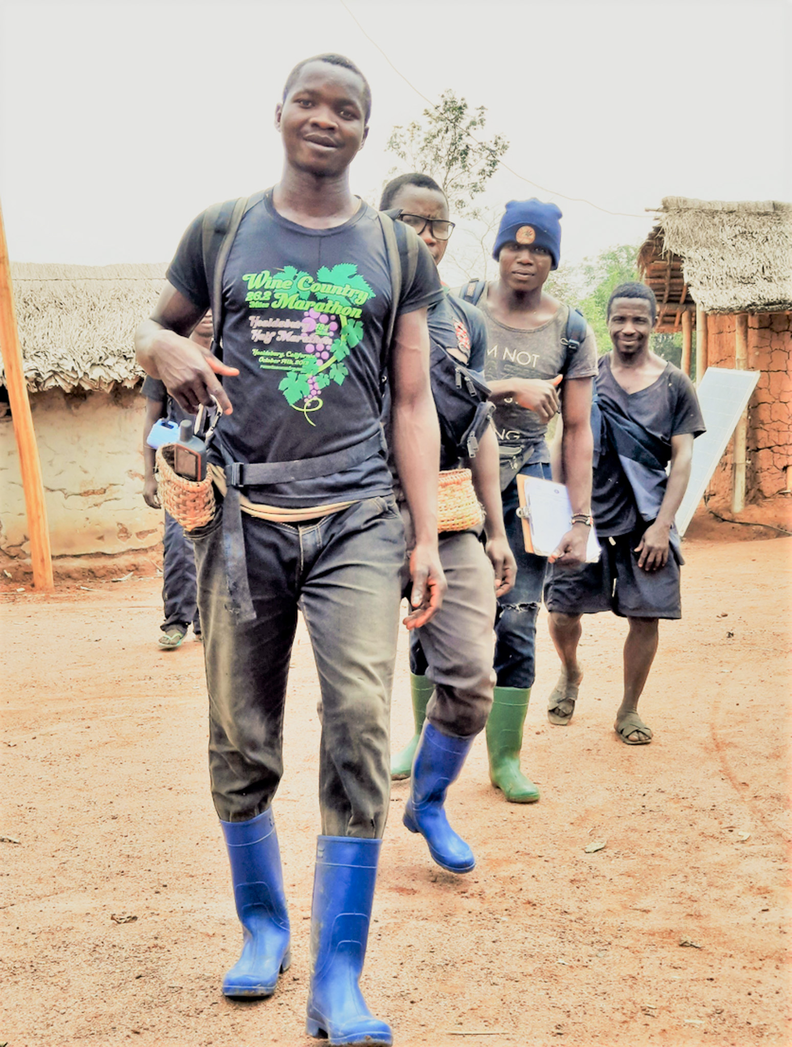 Christoph and his friends back from the forest to collect data for mapping