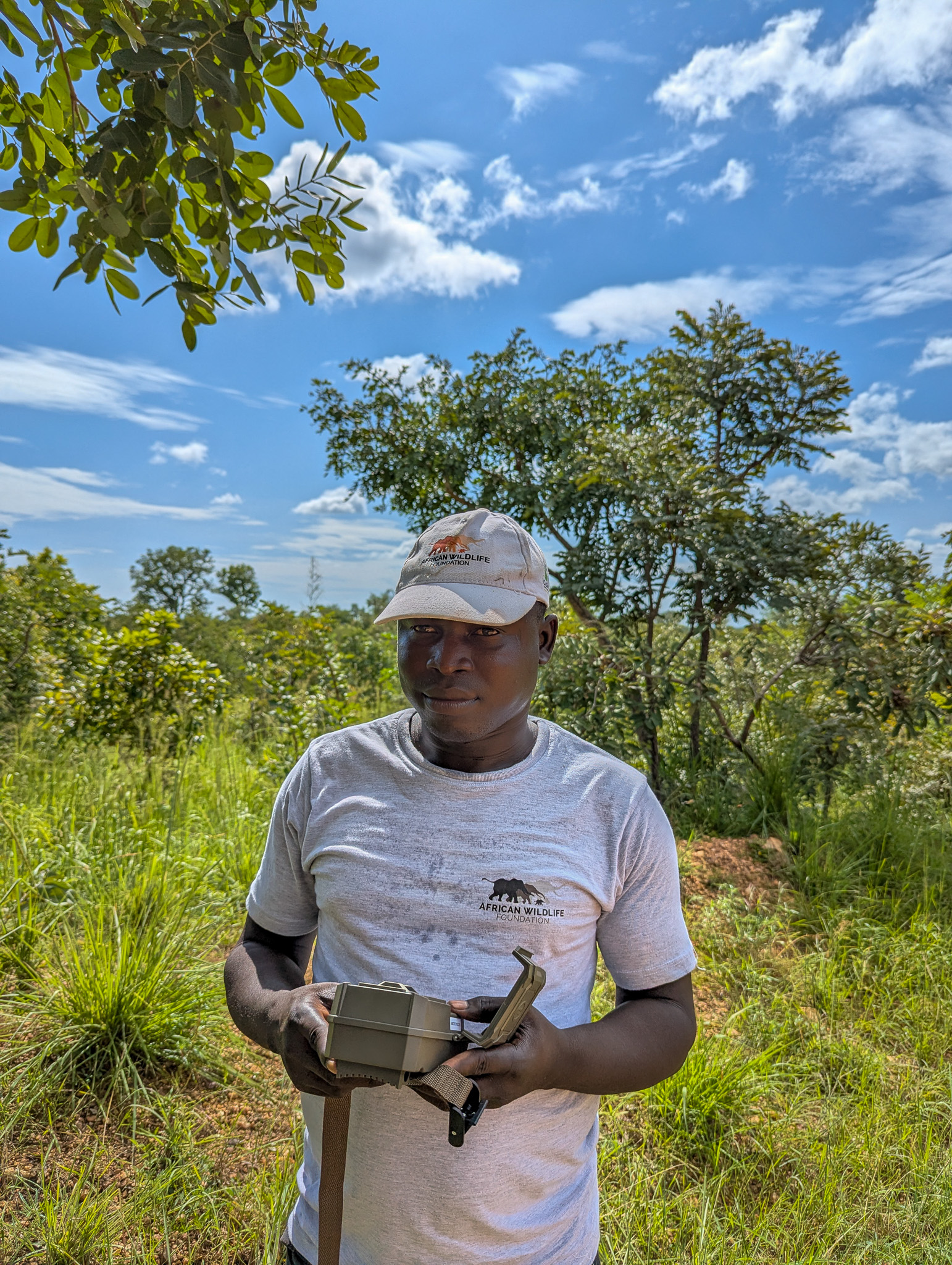AWF Technical Assistant Dr. Kondasso Taiga in Faro National Park during the wildlife survey.