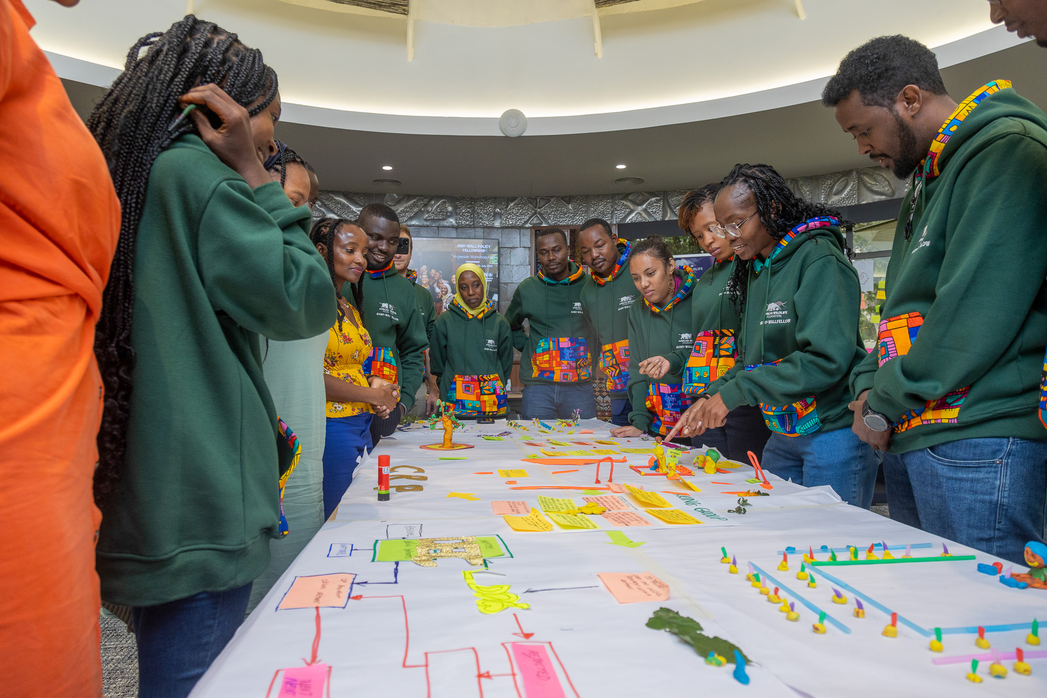 AWF-Wall Youth Leadership Program Fellows during a workshop at the AWF Headquarters in Nairobi, Kenya.
