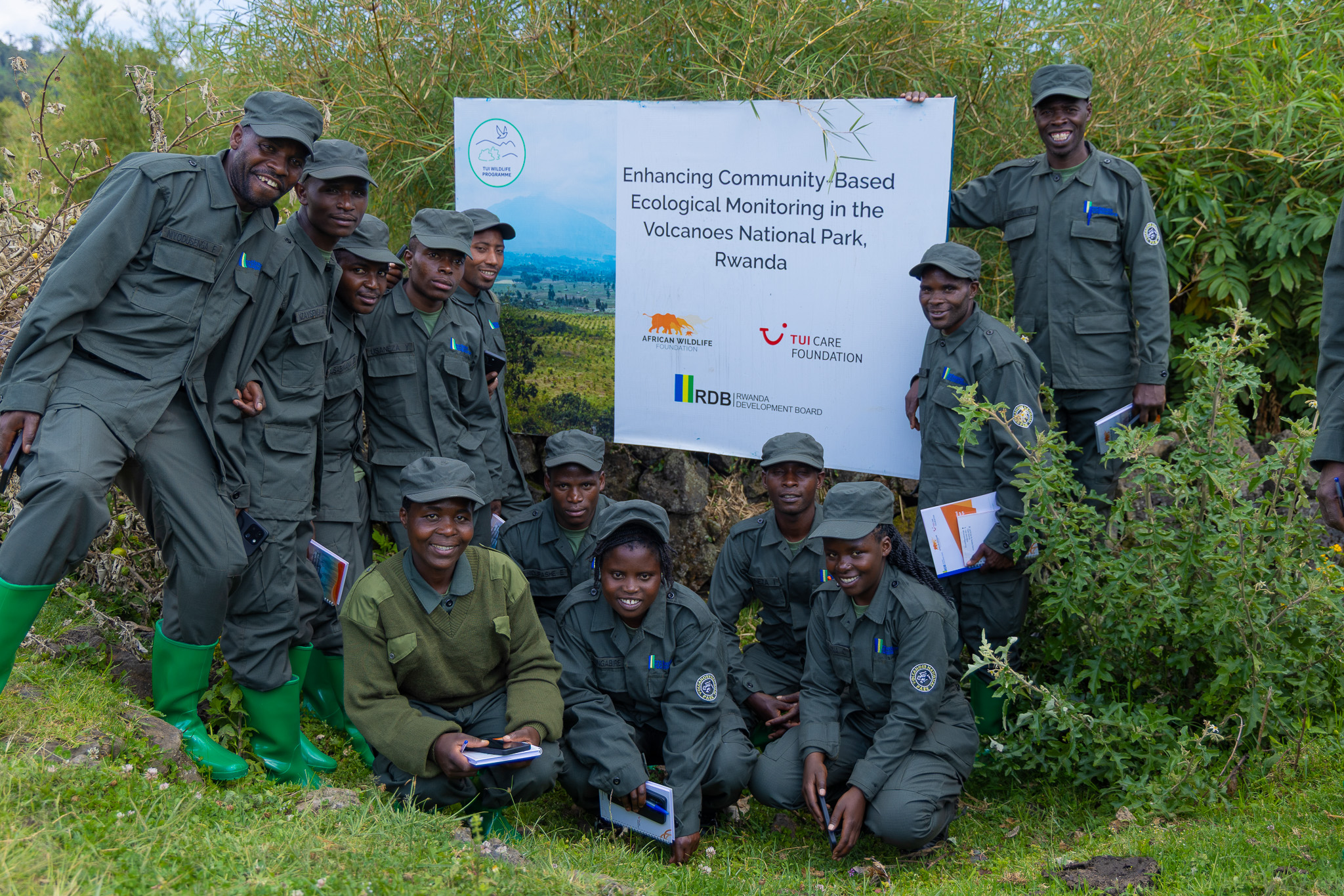 Community Eco-Guards pose for a group photo in the VNP landscape.