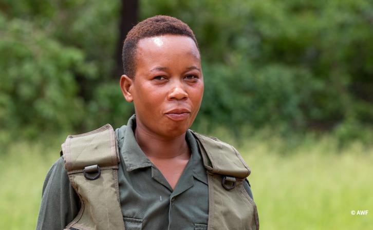 Medium shot of Edith John wildlife scout.