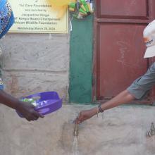AWF Kenya Board Chair Jacqueline Hinga officially launches the Diwadane Borehole in Taita Taveta County.
