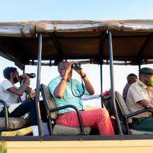 AWF CEO, Kaddu Sebunya on Safari with his family in Kidepo National Park, Uganda