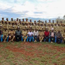 Group photo during the first responders training for newly recruited KWS rangers at Lake Jipe grounds