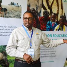 Pastor Magingi, AWF Tanzania Country Coordinator, during one of his presentations.