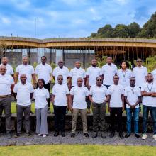 Conservation professionals gather at the Dian Fossey Gorilla Fund’s Kinigi Campus in Rwanda.